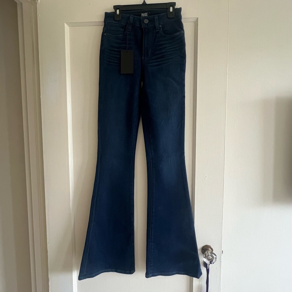 NEE W/TAGS PAIGE Blue Flare Wide Leg Jeans